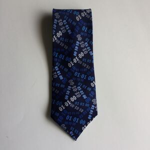 01-01-00 Mens Necktie Navy Blue 100% Silk Walker Group Millennium Tie Hand Made